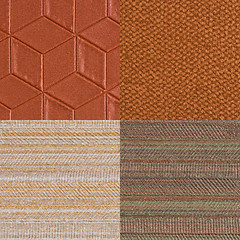 Image showing Set of brown vinyl samples