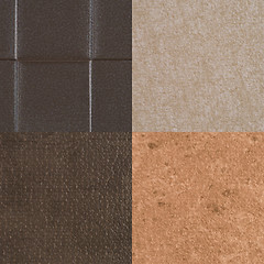 Image showing Set of brown vinyl samples