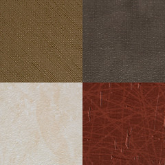 Image showing Set of brown vinyl samples