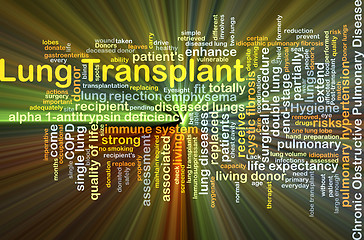 Image showing Lung transplant background concept glowing