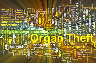 Image showing Organ theft background concept glowing