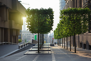 Image showing Brussels city center street on sunset