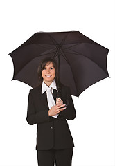 Image showing Businesswoman with umbrella