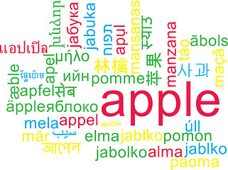 Image showing Apple multilanguage wordcloud background concept