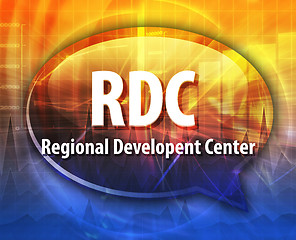 Image showing RDC acronym word speech bubble illustration