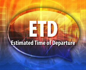 Image showing ETD acronym word speech bubble illustration