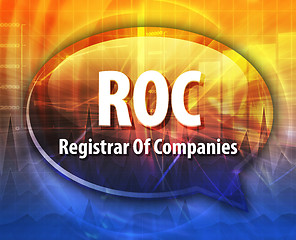 Image showing ROC acronym word speech bubble illustration