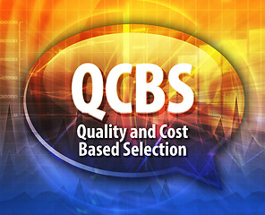 Image showing QCBS acronym word speech bubble illustration