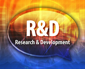 Image showing R&D acronym word speech bubble illustration