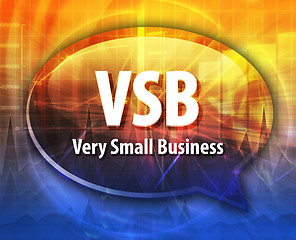 Image showing VSB acronym word speech bubble illustration