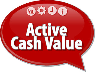 Image showing Active cash value Business term speech bubble illustration