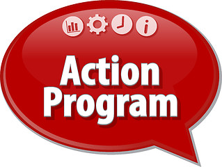 Image showing Action program Business term speech bubble illustration