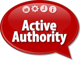 Image showing Active authority Business term speech bubble illustration