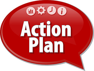 Image showing Action plan Business term speech bubble illustration