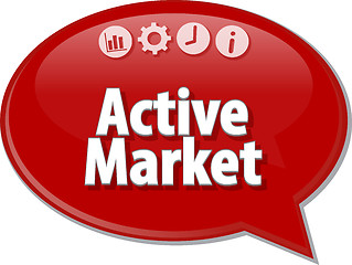 Image showing Active Market Business term speech bubble illustration