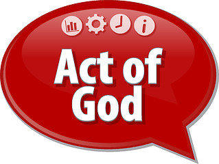 Image showing Act of God Business term speech bubble illustration