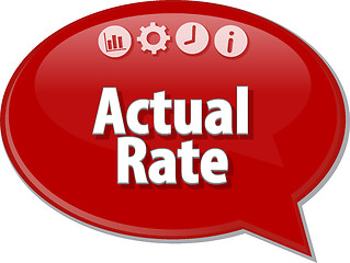 Image showing Actual rate Business term speech bubble illustration