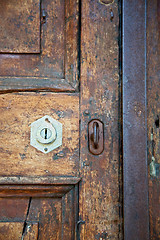 Image showing  traditional   door    in italy   ancian wood and traditional  t