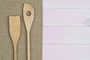 Image showing Kitchenware on beige towel