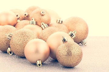 Image showing Golden christmas balls