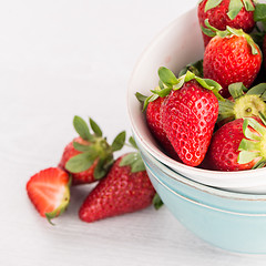 Image showing Bowls with strawberries