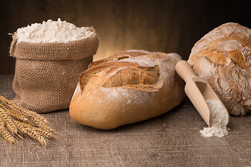 Image showing Rustic bread and wheat