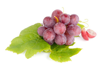 Image showing Bunch of red grapes