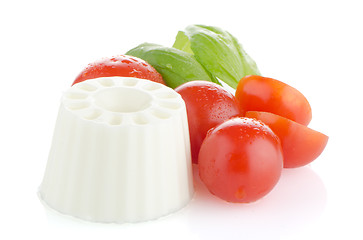 Image showing Fresh white cheese