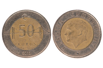 Image showing 50 turkish kurus coin