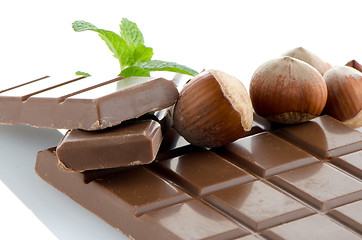 Image showing Chocolate Bar with hazelnuts