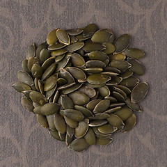 Image showing Circle of pumpkin seeds