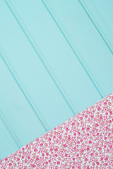 Image showing Pink towel over wooden table