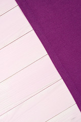 Image showing Purple towel over wooden table