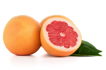 Image showing Ripe cut red grapefruit