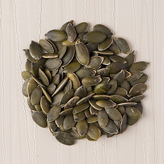 Image showing Circle of pumpkin seeds