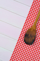 Image showing Kitchenware on red towel