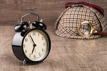 Image showing Sherlock Hat and magnifying glass