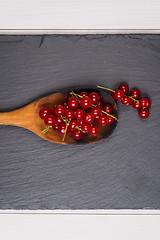 Image showing Currants in a wooden spoon