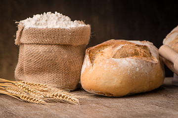 Image showing Rustic bread and wheat