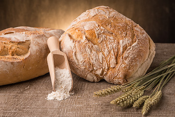 Image showing Rustic bread and wheat