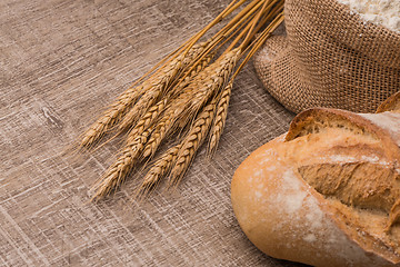 Image showing Rustic bread and wheat