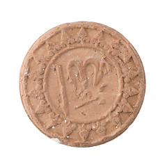 Image showing Antique ancient ceramic coin