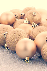 Image showing Golden christmas balls