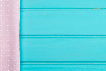 Image showing Pink towel over wooden table