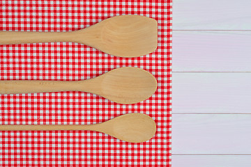 Image showing Kitchenware on red towel