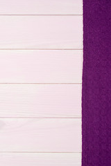 Image showing Purple towel over wooden table