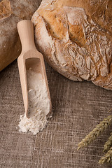 Image showing Rustic bread and wheat