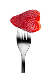 Image showing Strawberry on a fork