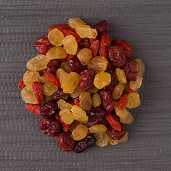 Image showing Circle of mixed dried fruits