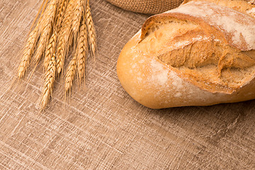 Image showing Rustic bread and wheat